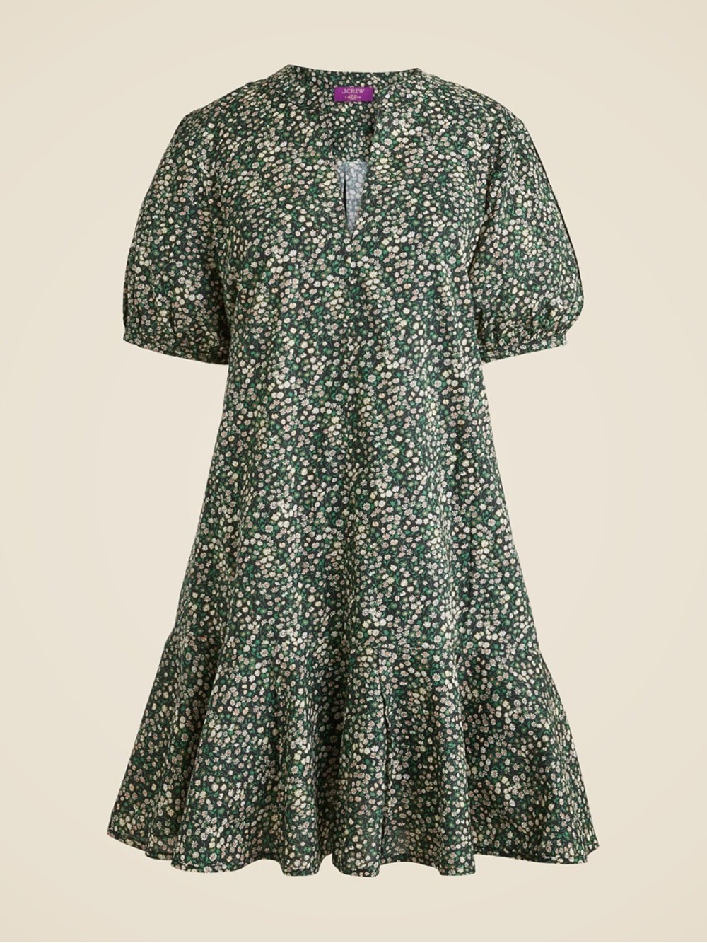 J. Crew Liberty Fabrics Delilah Mini Dress Green Floral Size XS Preppy Spring
